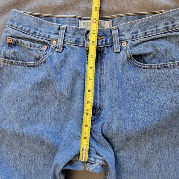 LEVIS 505 JEANS Mens 34x32 Regular Fit Medium Wash Denim Classic Bike Motor - Picture 8 of 14